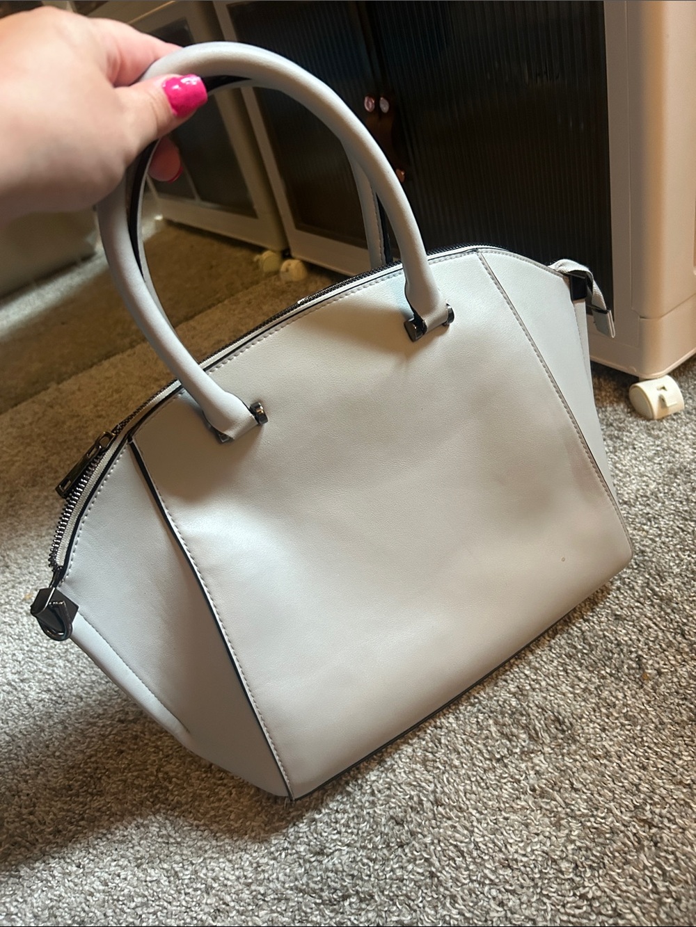 Women's Satchel Bag in Light Gray